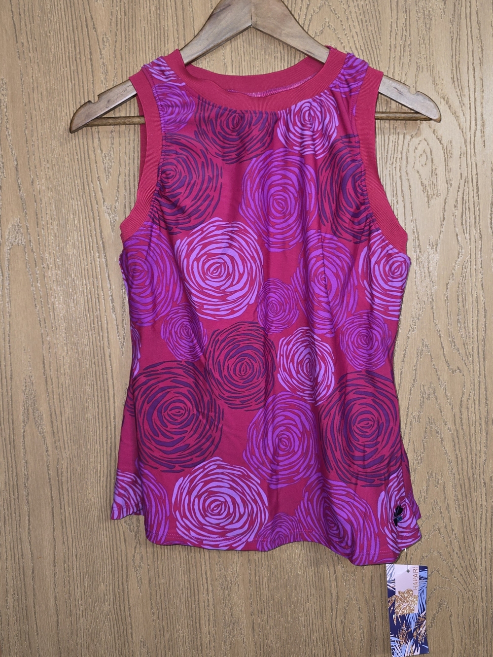 Hapari Sangria Tank Tankini Abstract Tank Tunic Pink & Purple Size XL (16) NWT